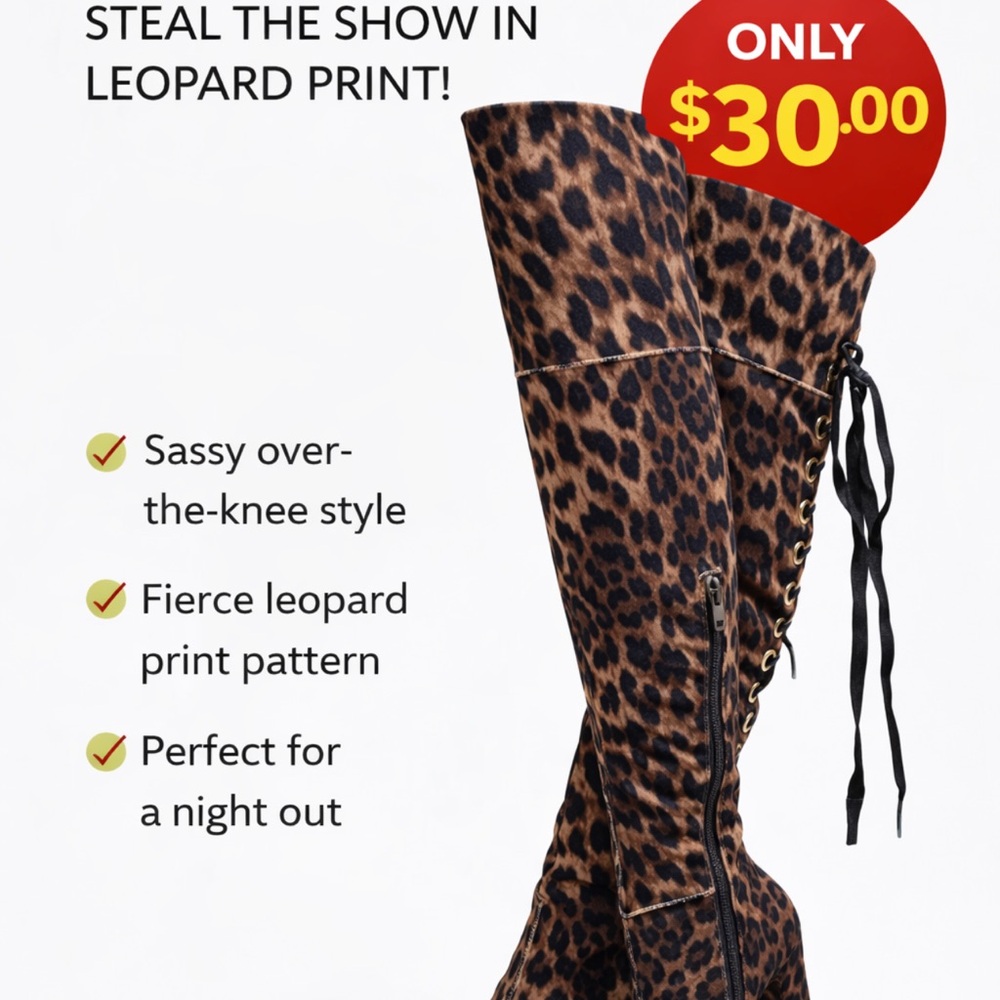 Leopard Print Over-the-Knee Boots